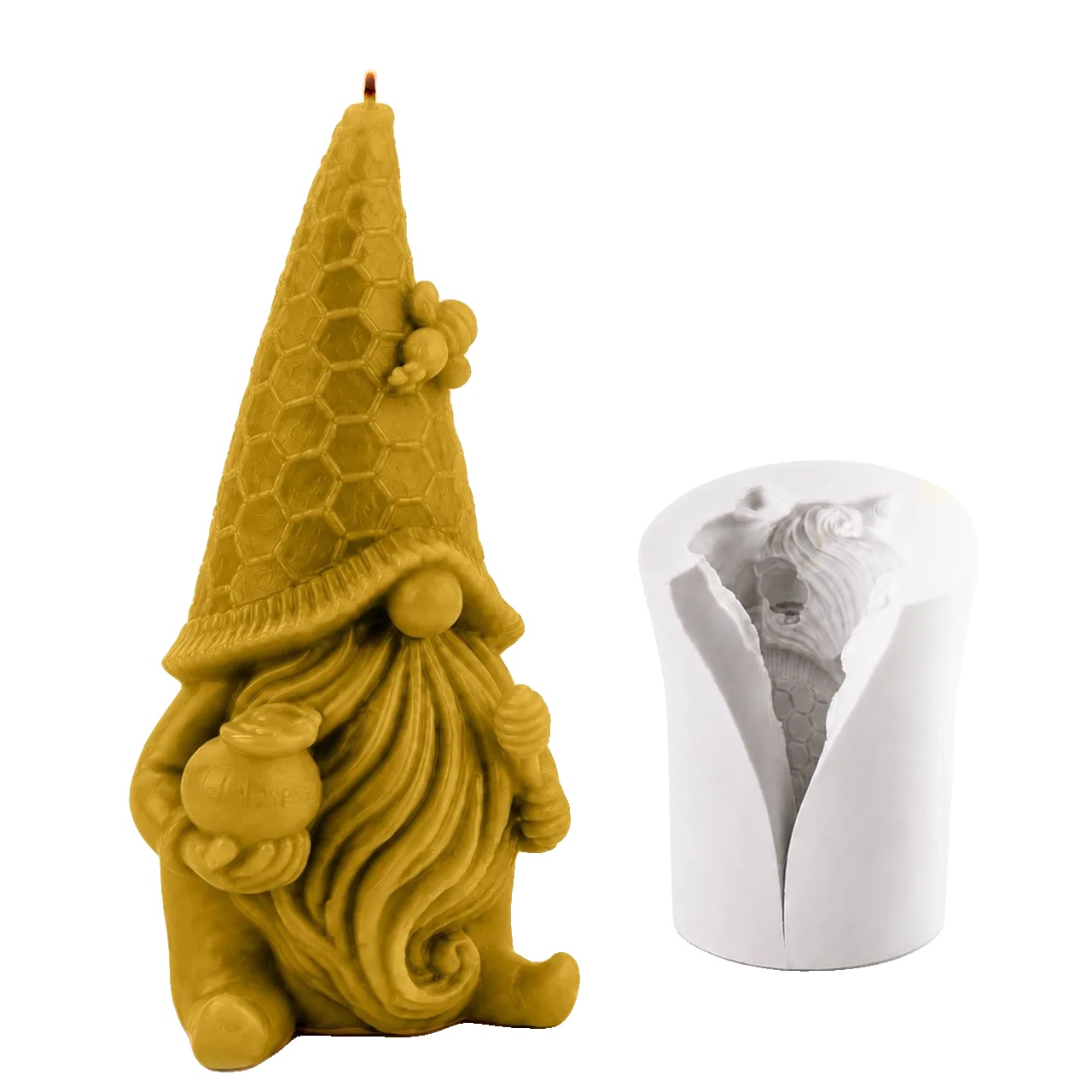 Kerzenform, Silikonmaterial, Flexibles Design, Weiss