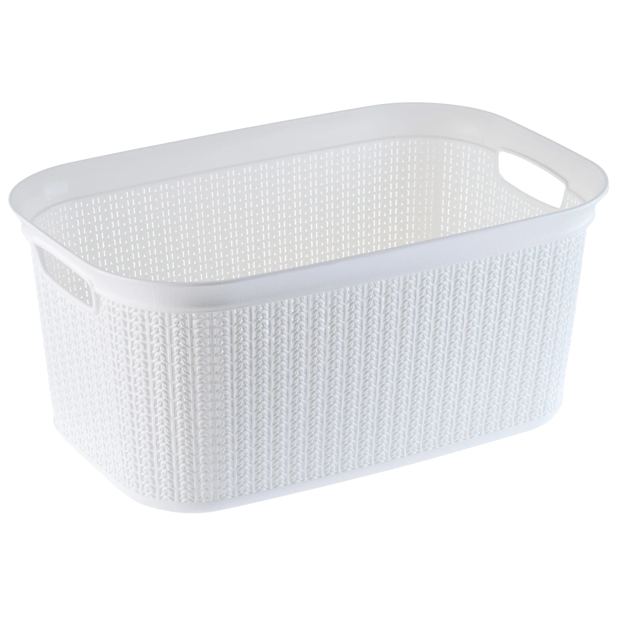 Wäschekorb, Polypropylen-material, 27l Fassungsvermögen, Vielseitig Für Verschiedene Räume, Ergonomisches Design, Elegantes Korbmuster