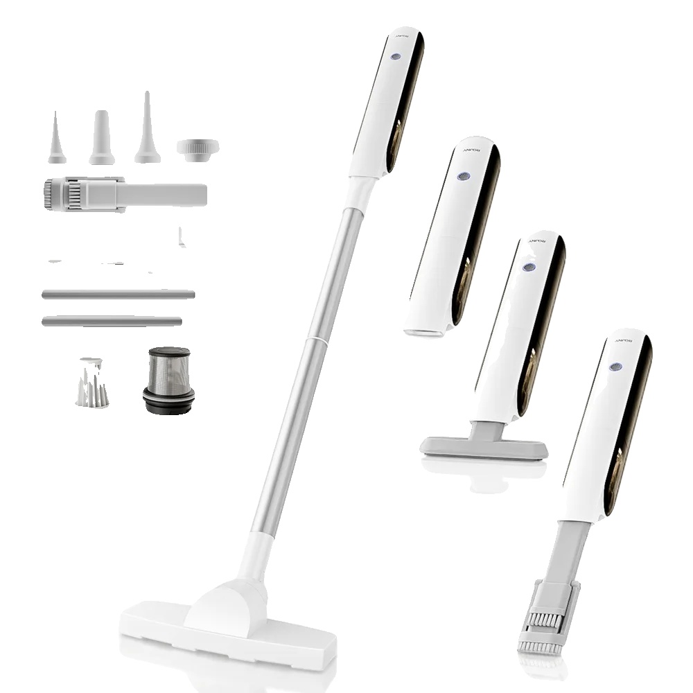 Akku-staubsauger, 2-in-1-design, Led-licht, Weiss