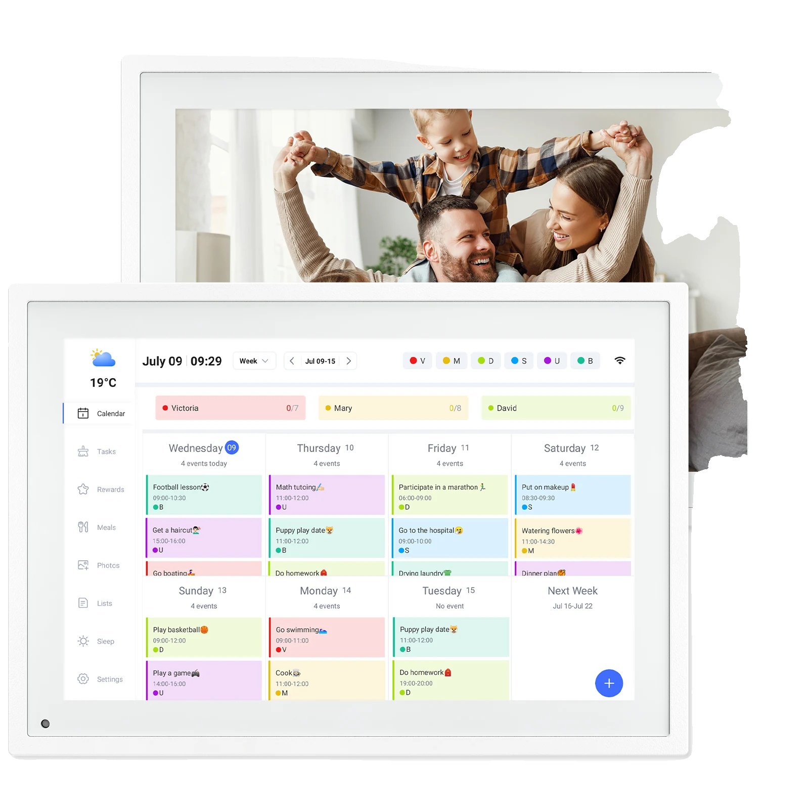 Digitaler Bilderrahmen, 10,1" Touchscreen-display, Echtzeit-synchronisierung, P10, Eu-stecker