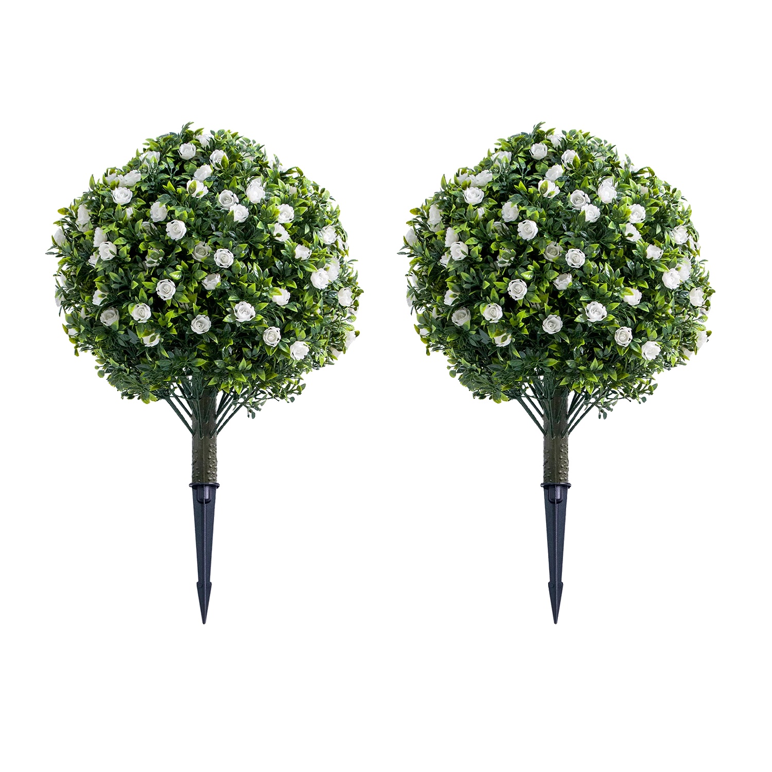 Künstlicher Blumenballbaum, Realistisches Design, Einfache Pflege, Weiss