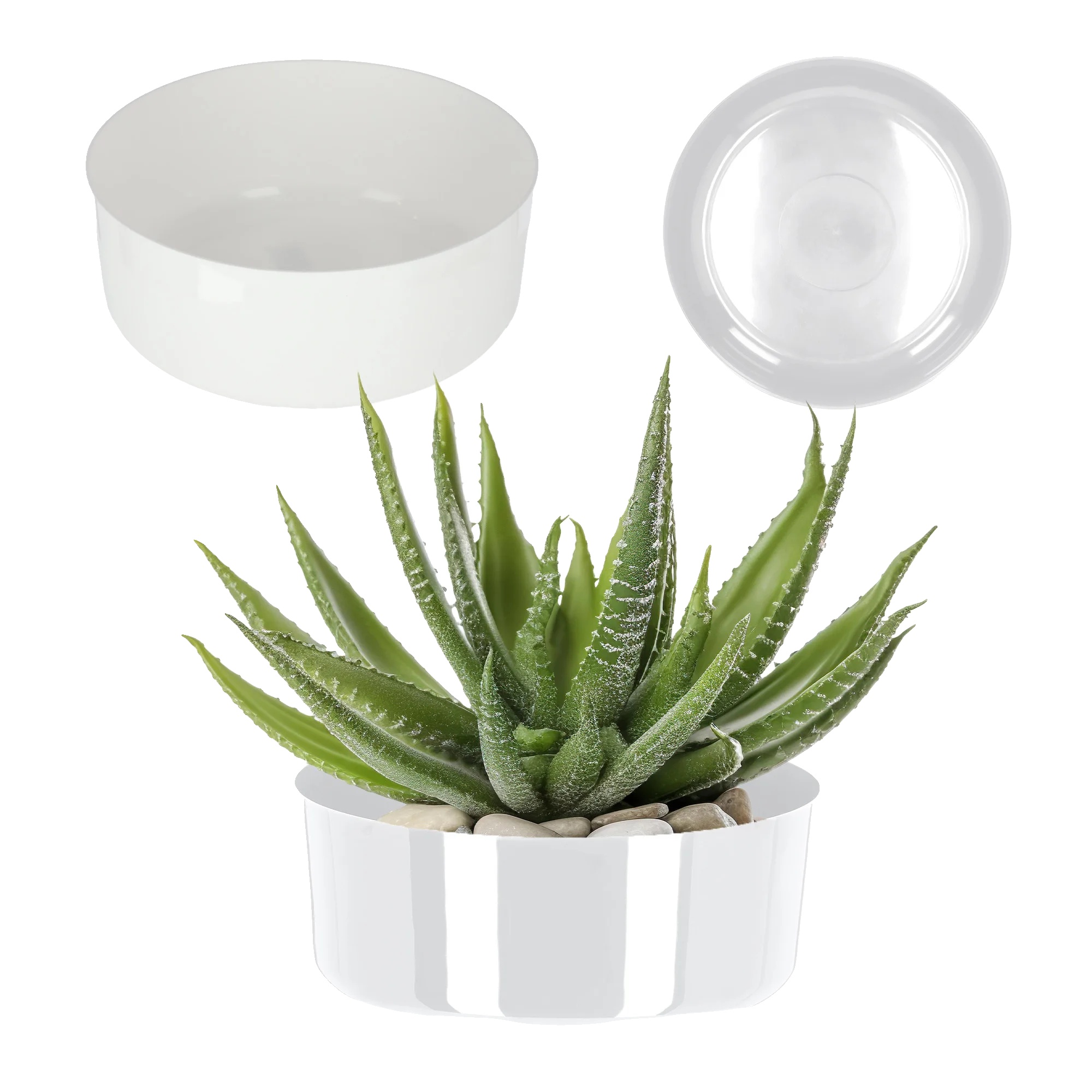 Blumentopfdeckel, Langlebiges Design, Innenpflanzenkompatibilität, Weiss-a, Klein-c