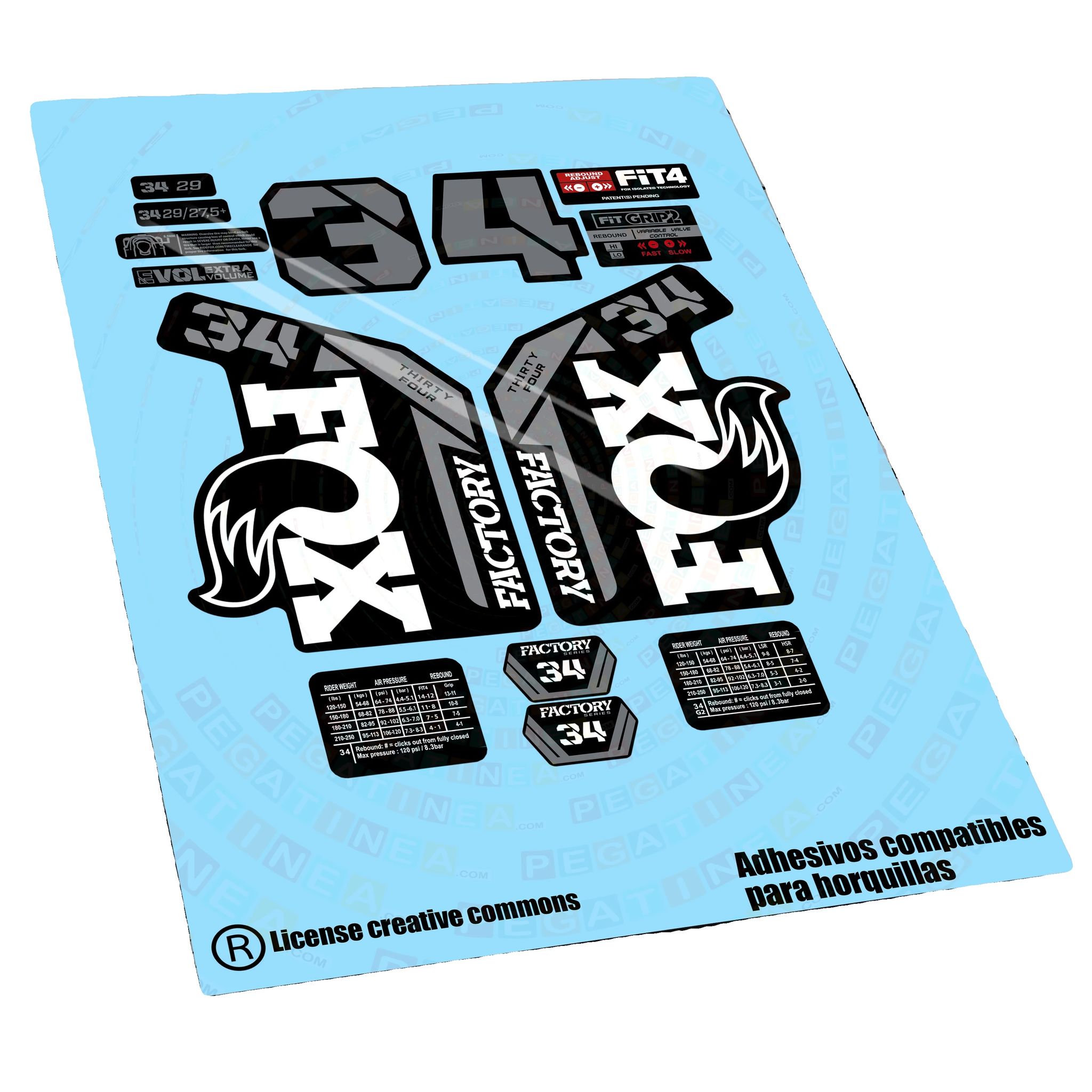 Gabelaufkleber, Anpassbares Design, Langlebiges Vinyl, Weiß
