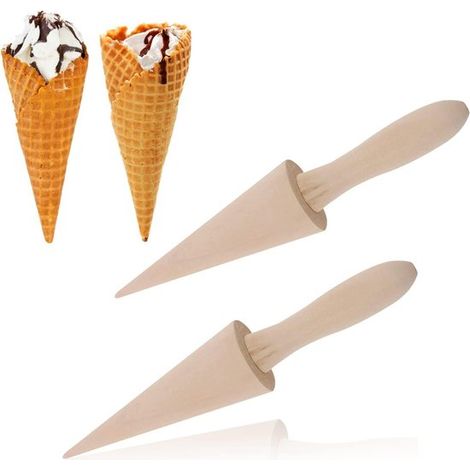 Waffeleisen – 2 Stück – 24 X 4,5 Cm – Eiswaffelform – Nudelholz