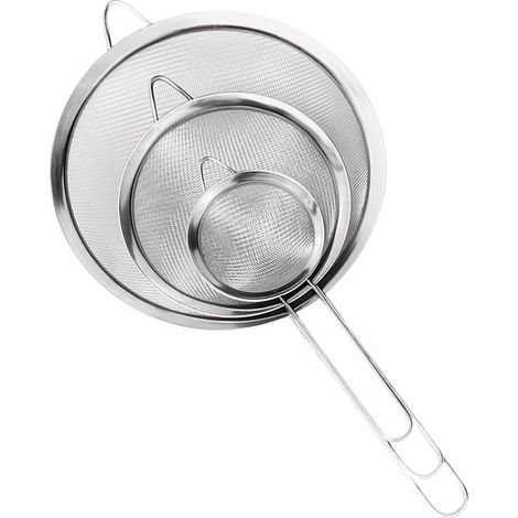 Feinmaschiges Sieb – Edelstahl – 3 Stück – 7/12/18 Cm