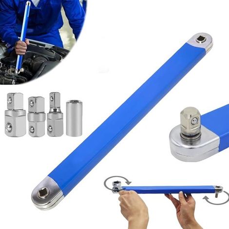 Multifunktionaler Verlängerungsschlüssel Mit 1/2", 1/4" Und 3/8" Antriebsadaptern Für Auto- Und Heimwerkerreparaturen
