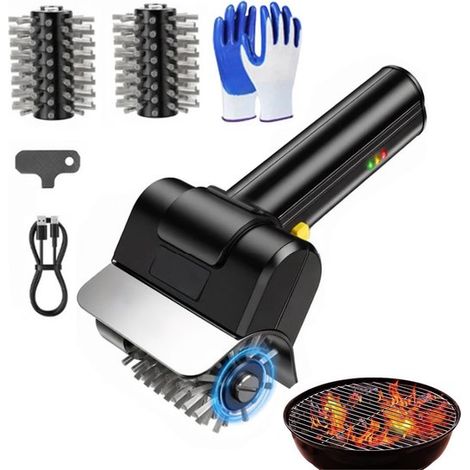 Elektrische Grillbürste – Edelstahlwalze – 2000-mah-akku – Kabelloser Grillreiniger