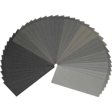 Set Mit 42 Schleifpapierblättern – 14 Verschiedene Körnungen (von 120 Bis 3000) – 23 X 9 Cm