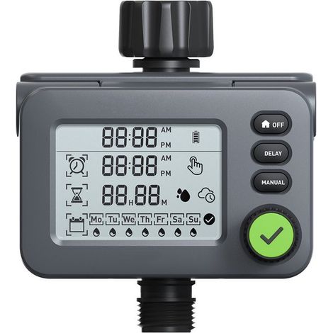 Automatische Bewässerungsuhr - Schwarz - 0,5-8 Bar - Digitaler Timer