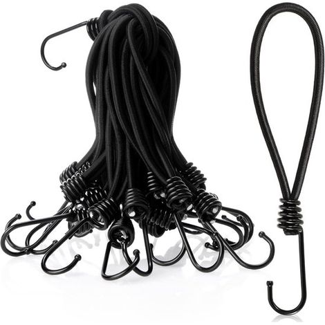 10er-pack Elastische Bungee-seile Mit Haken – Bungee-seile Für Planen Und Zelte – Professionelle Verlängerungshaken