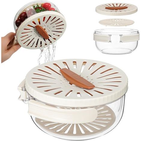 Küchensieb Mit Deckel – Faltbares Küchenutensil Aus Kunststoff – Braun