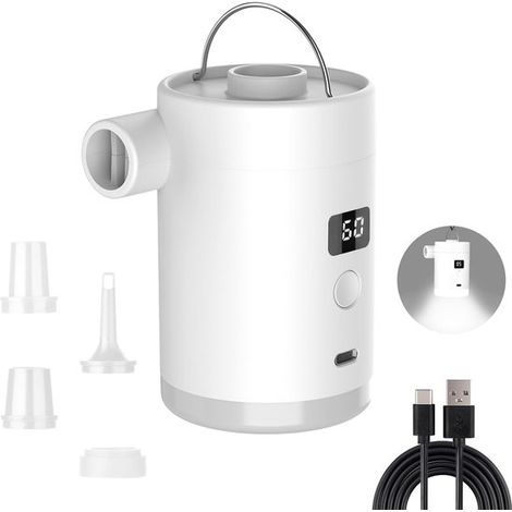 Mini-elektro-luftpumpe – 4000 Mah, 280 L/min – Tragbare Pumpe Für Luftmatratzen – Elektrische Vakuumpumpe Mit Led