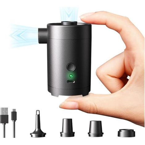 Mini-elektro-luftpumpe – 3600 Mah, 240 L/min – Schwarz – Tragbare Pumpe Für Luftmatratzen – Elektrische Vakuumpumpe