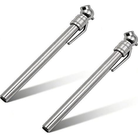 Set Mit 2 Reifendruckmessern – 14 Cm – Silber – Stiftform – 5–50 Psi