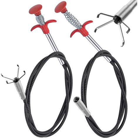 Federbelasteter Abflussreiniger – 2er-pack – 90 Cm Und 200 Cm – Abflussreiniger – Abflussverstopfungslöser