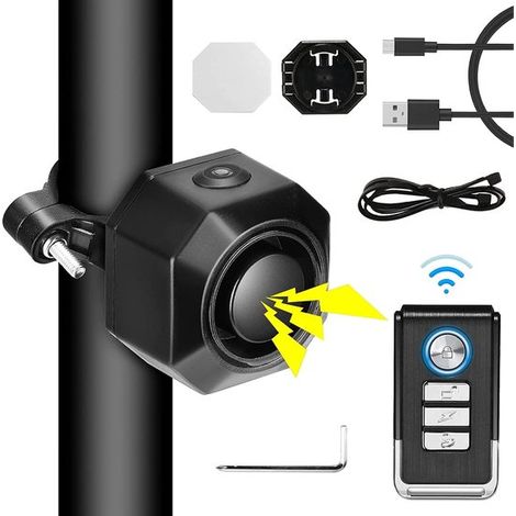 Diebstahlsicherer Fahrradalarm Mit Vibrationssensor Und Fernbedienung, Wiederaufladbarem Motoralarm, 7 Einstellbaren Empfindlichkeitsstufen, 110 Db