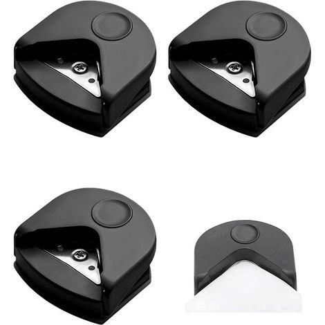 Abgerundeter Eckenstanzer – 3er-pack – Kompakt (6 X 5,5 X 2 Cm) – 4 Mm – Schwarz