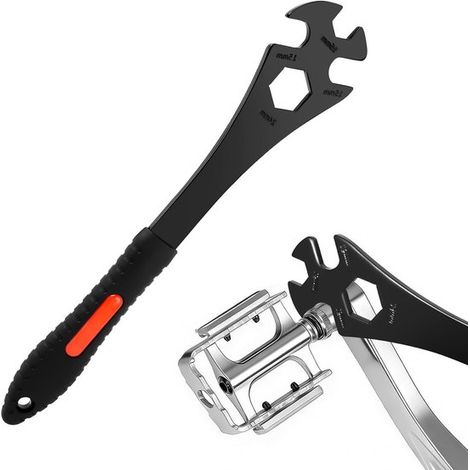 3-in-1 Pedalschlüssel – 15/16/24 Mm – 32 Cm Hebel – Schwarz – Hochwertiger Kohlenstoffstahl – Für Pedale Und Tretlager