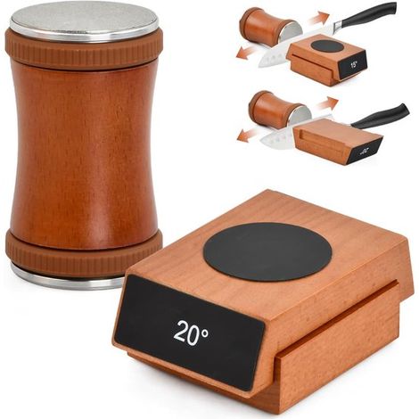 Rollenmesserschärfer - Holzfarbe - Schleifstein - Schleifwinkel Von 15° Und 20°