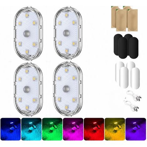Kabellose Autolichter – 4er-pack – Mini-led-innenraumleuchten (53,3 Mm) Mit Magnet – Transparent