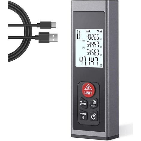 Digitaler Laser-entfernungsmesser – 60 Meter Reichweite – Usb-c-aufladung