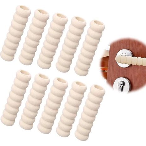 Set Mit 10 Türgriffschonern – Beige – Weiche Überzüge Für Türgriffe – Einfache Montage
