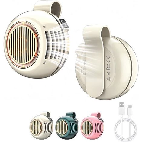 Tragbarer Ventilator Mit Clip – Beige – Gürtelventilator – Freihändiger Persönlicher Ventilator