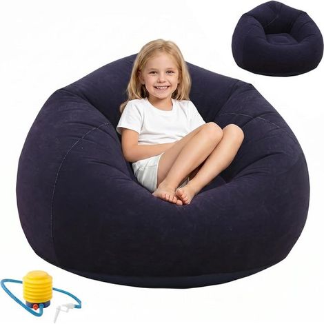 Pouf – 103 X 103 X 60 Cm – Blau – Tragbares Aufblasbares Sofa – Aufblasbarer Sessel