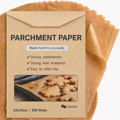 Backpapierbögen – 200 Stück – 23 X 33 Cm – Hitzebeständig – Ungebleicht
