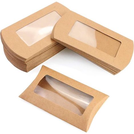 Kraft Gondola-boxen – 20er-pack – 14,5 X 7,5 Cm – Braun – Kraftpapier-fensterboxen Für Süßigkeiten – Geschenkboxen