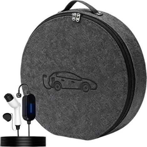 Runde Tasche Für Ladekabel Von Elektrofahrzeugen – 37 X 37 X 9 Cm