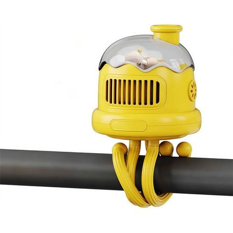 Tragbarer Oktopus-ventilator – Gelb – Kinderwagenventilator – Leiser 3-stufiger Ventilator