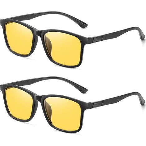Nachtsichtbrille (2er-pack) – Ultraleicht (16 G) – Für Damen Und Herren – Gelbe Gläser Für Sicheres Autofahren Und Radfahren
