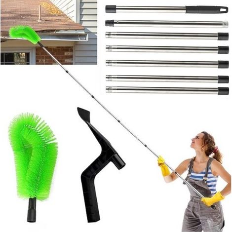 2-in-1-dachrinnenbürste: Dachrinnenreiniger, Laubfänger Und Laubkescher. Zur Reinigung Von Dachrinnen Und Entfernung Von Laub Und Schmutz. Länge: 2,85 M.