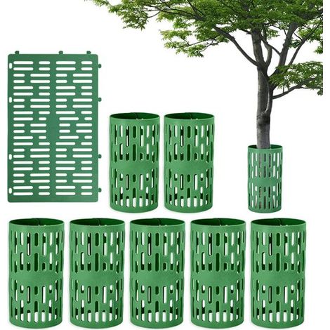 Set Mit 8 Baumstammschonern – 20 X 33 Cm – Verstellbarer Schutz – Atmungsaktiv Und Wetterfest