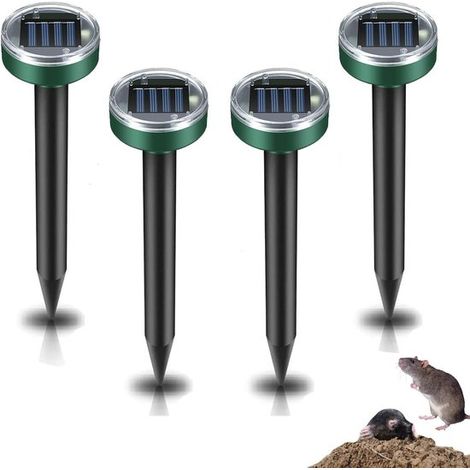 4er-pack Solar-maulwurfsabwehrgeräte – Grün – Ultraschall-gartenabwehrgeräte – Haustierfreundlich
