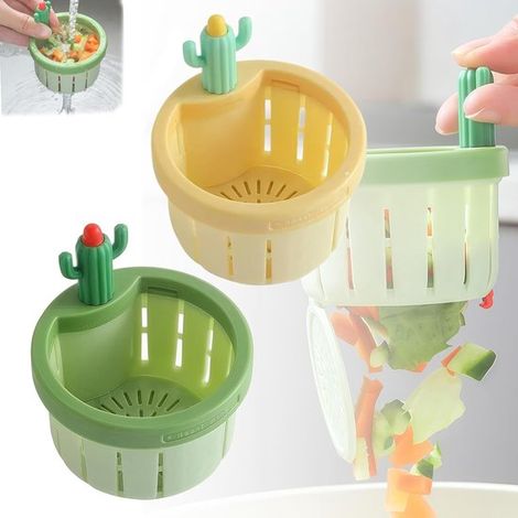 Set Mit 2 Spülbeckensieben – Abtropfkorb Mit Bodenablauf – Selbstentleerendes Küchensieb Unter Druck