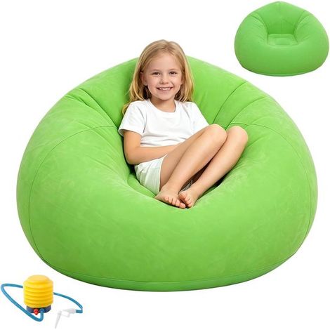 Pouf – 103 X 103 X 60 Cm – Grün – Tragbares Aufblasbares Sofa – Aufblasbarer Sessel