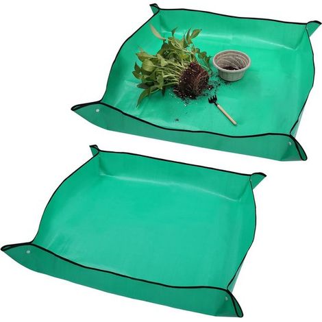 Set Mit 2 Pflanzmatten – 100 X 100 Cm – Wasserdichte Matte – Faltbare Pflanzenmatte