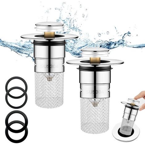 Pop-up-spülbeckenstöpsel – 2er-pack – 30 Mm – Passend Für Spülbecken Mit 34 Bis 40 Mm Durchmesser – Abflussstopfen