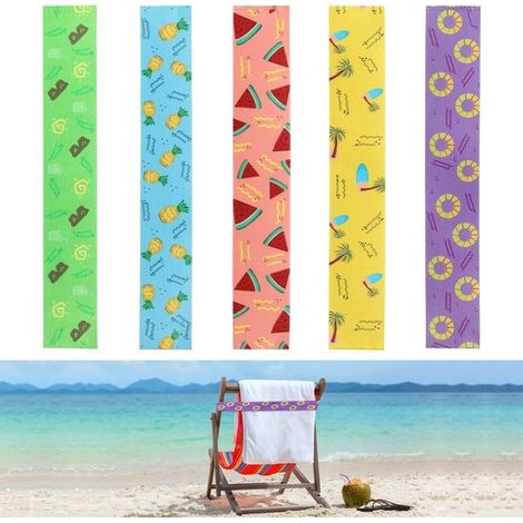 Set Mit 5 Elastischen Strandtuchgurten – 40 X 5 Cm – Gummiband – Gurte Für Strandhandtücher