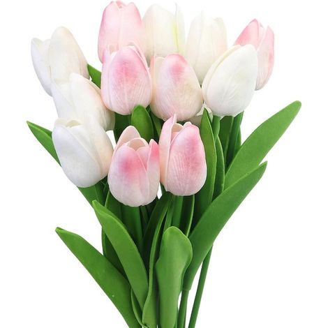 Set Mit 12 Künstlichen Tulpen – Realistisch Aussehende Kunstblumen Zur Dekoration