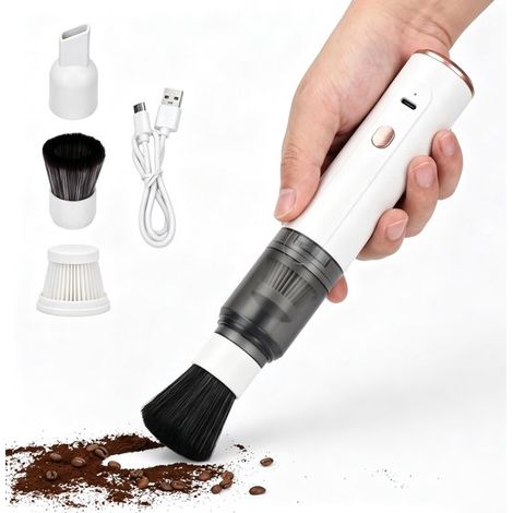 Mini-akku-kaffeemühlen-staubsauger Mit Starker Saugkraft (weiß)