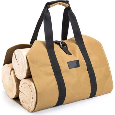 Holzsack – Khaki – Robust Und Wasserdicht – Holztragetasche