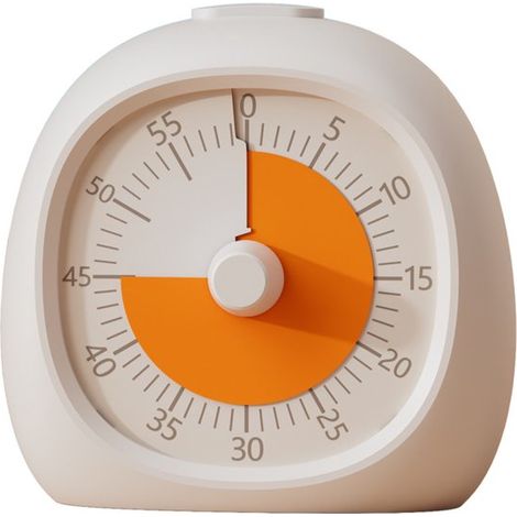 Visueller Timer – 9 X 9,5 Cm – Weiß Und Orange – Wiederaufladbar – Lerntimer Für Kinder Und Erwachsene
