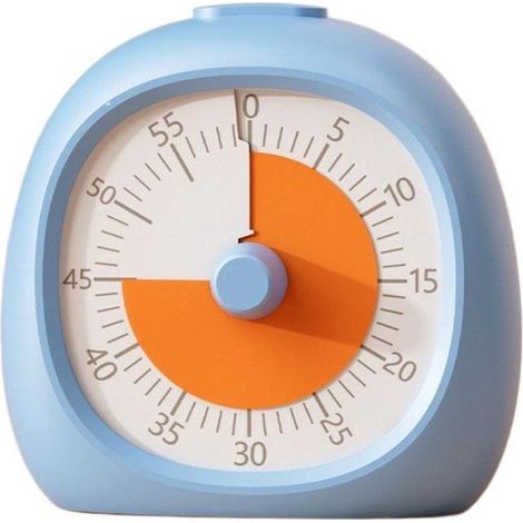 Visueller Timer – 9 X 9,5 Cm – Blau Und Orange – Wiederaufladbar – Lerntimer Für Kinder Und Erwachsene