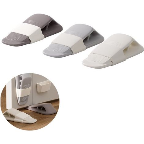 Türstopper Mit Halterung (12,3 Cm) – 3er-pack – Gummi – Stapelbarer Keil