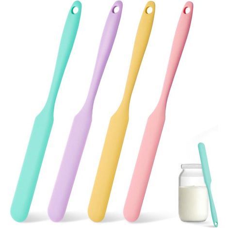 Silikonspatel-set – 4-teilig – 24 Cm Pfannenschaber – Langer Pfannenschaber – Bpa-frei