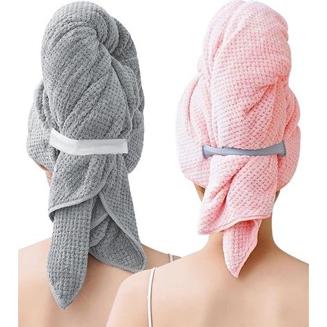 Zwei Extra Große Haartrocknungshandtücher – Maße: 100 X 60 Cm – Mikrofaserhandtücher – Ideal Für Langes Haar