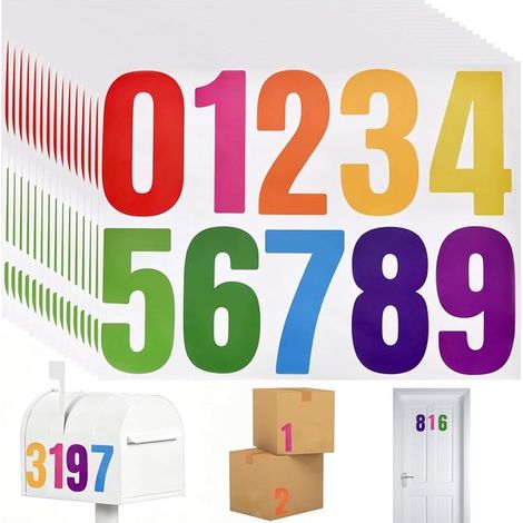 Bunte Zahlenaufkleber Von 0 Bis 9 – 15 Stück – 10 Cm – Vinyl-etiketten – Selbstklebende Zahlen